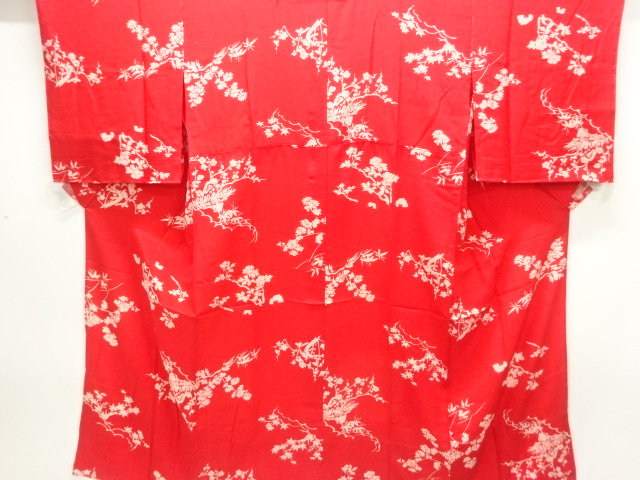 JAPANESE KIMONO / ANTIQUE HITOEJUBAN / BRANCH / FLOWER PATTERN